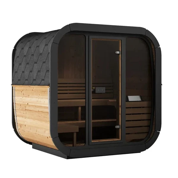 SaunaLife Model CL5G 4 Person Cube Series Outdoor Sauna SaunaLife Model CL5G 4 Person Cube Series Outdoor Sauna