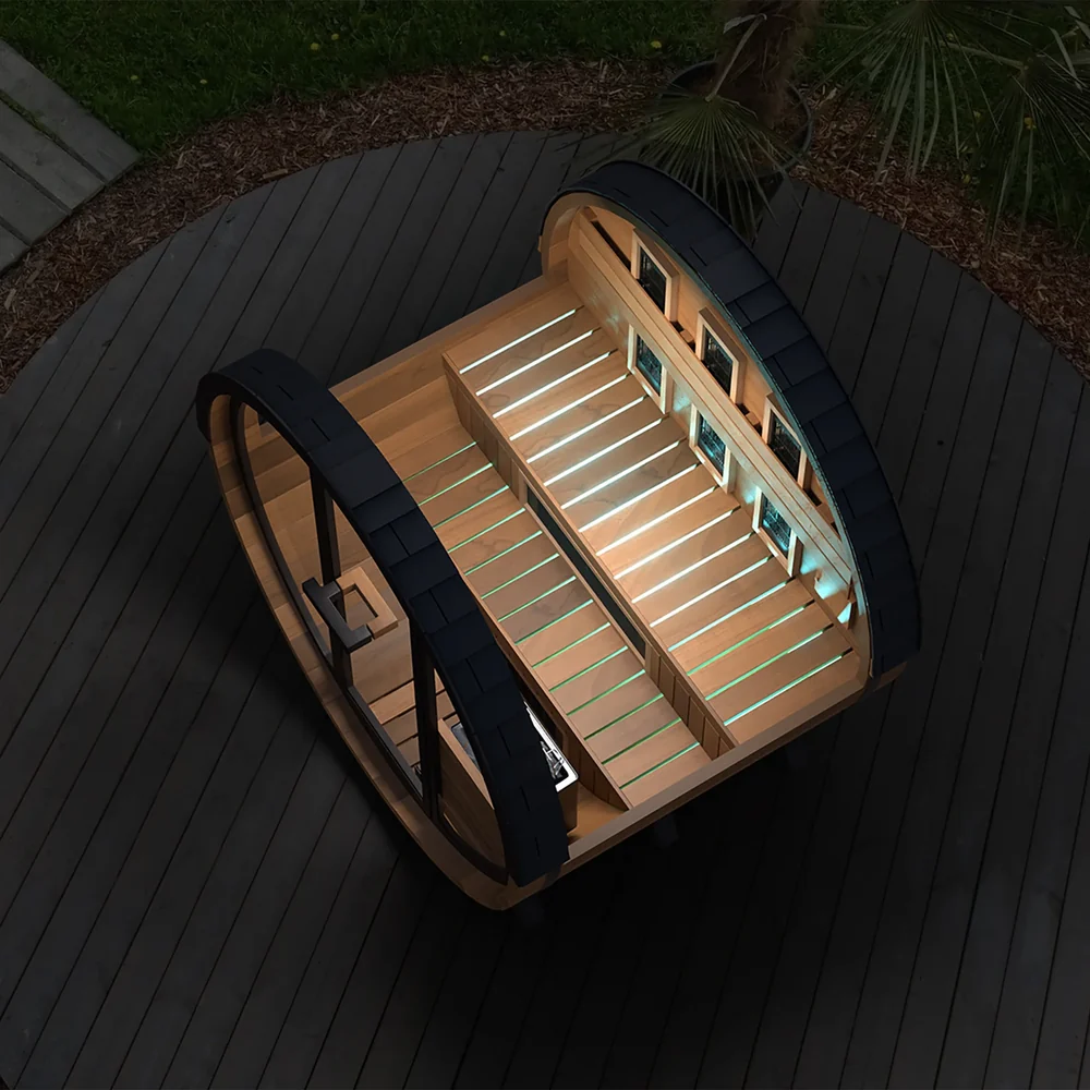 Finnmark FD-7 Outdoor Hybrid Infrared 4-Person Barrel Sauna Finnmark FD-7 Outdoor Hybrid Infrared 4-Person Barrel Sauna