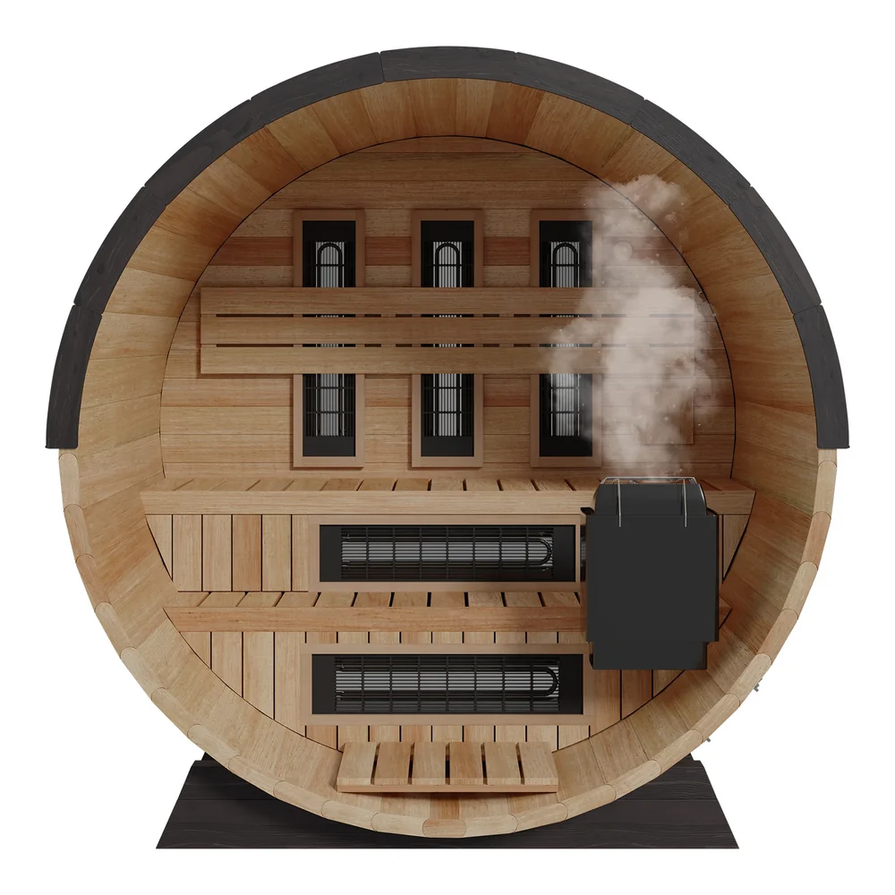 Finnmark FD-7 Outdoor Hybrid Infrared 4-Person Barrel Sauna Finnmark FD-7 Outdoor Hybrid Infrared 4-Person Barrel Sauna