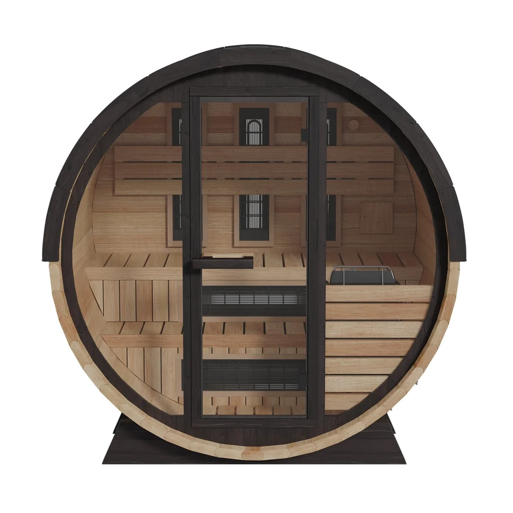 Finnmark FD-7 Outdoor Hybrid Infrared 4-Person Barrel Sauna Finnmark FD-7 Outdoor Hybrid Infrared 4-Person Barrel Sauna