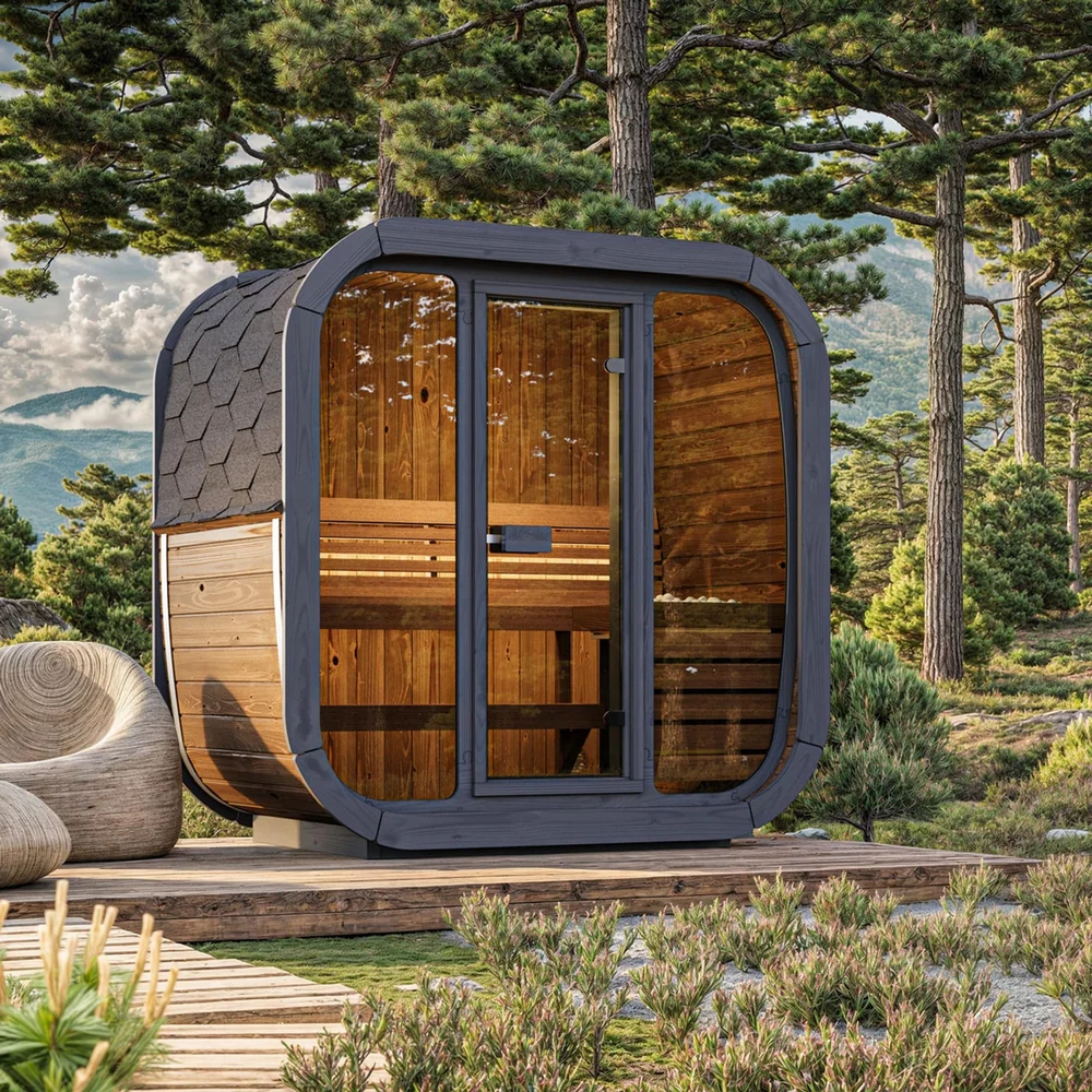 SaunaLife Model CL4G 3 Person Cube Series Outdoor Sauna Kit SaunaLife Model CL4G 3 Person Cube Series Outdoor Sauna Kit - Image 3