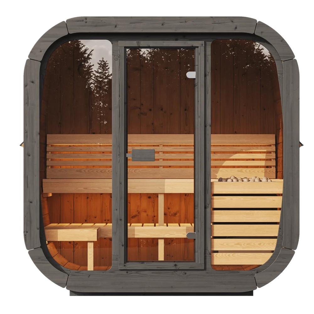 SaunaLife Model CL5G 4 Person Cube Series Outdoor Sauna SaunaLife Model CL5G 4 Person Cube Series Outdoor Sauna - Image 5
