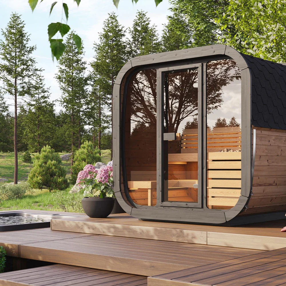 SaunaLife Model CL5G 4 Person Cube Series Outdoor Sauna SaunaLife Model CL5G 4 Person Cube Series Outdoor Sauna - Image 6