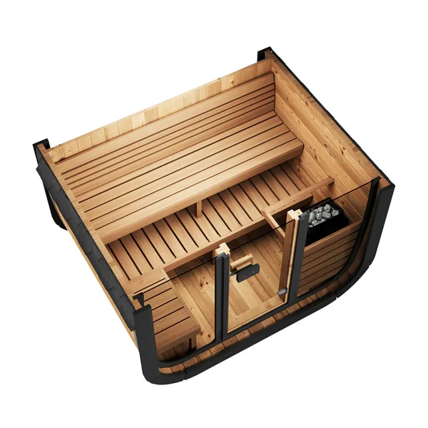SaunaLife Model CL5G 4 Person Cube Series Outdoor Sauna SaunaLife Model CL5G 4 Person Cube Series Outdoor Sauna - Image 14