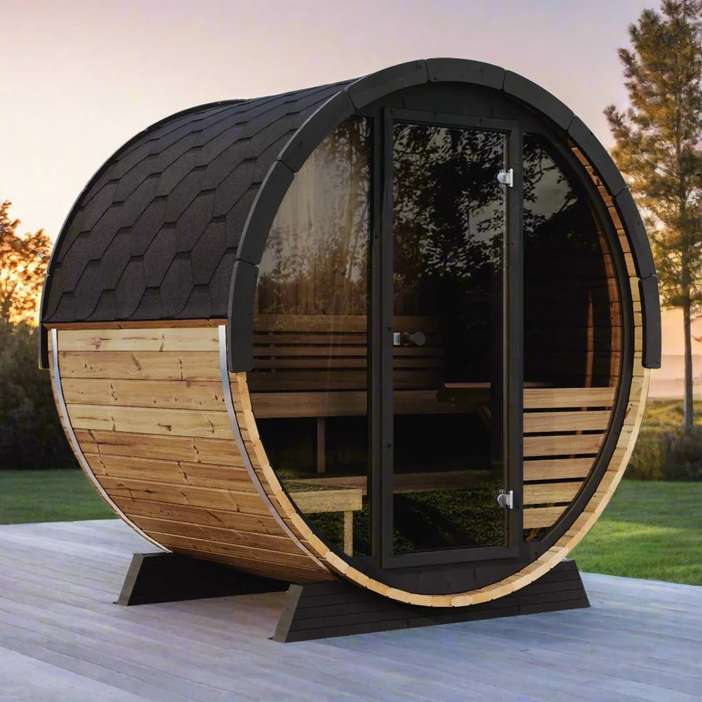 SaunaLife Model EE6G 4 Person Barrel Sauna SaunaLife Model EE6G 4 Person Barrel Sauna