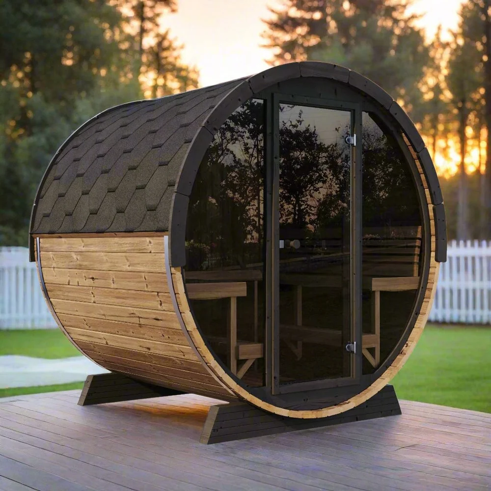 SaunaLife Model EE8G 6 Person Barrel Sauna SaunaLife Model EE8G 6 Person Barrel Sauna
