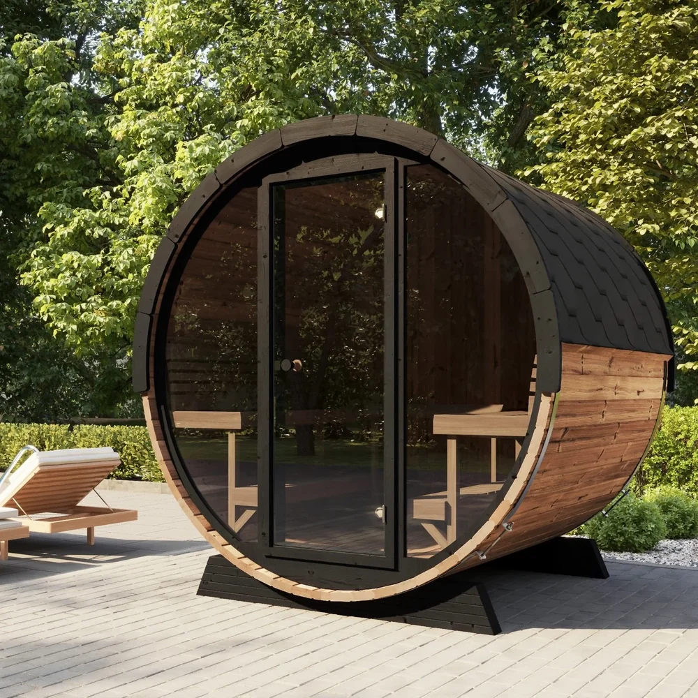 SaunaLife Model EE8G 6 Person Barrel Sauna SaunaLife Model EE8G 6 Person Barrel Sauna