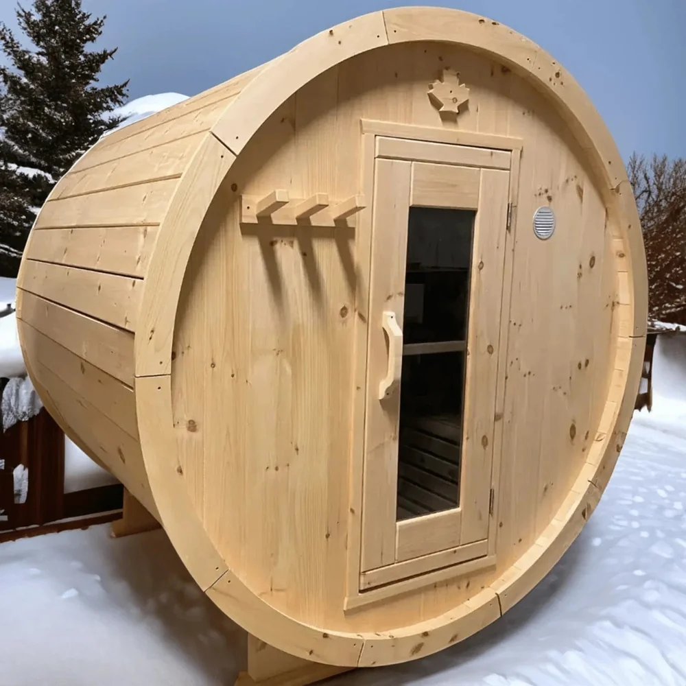 True North 4-6 Person 8' Long Outdoor Traditional Barrel Sauna True North 4-6 Person 8' Long Outdoor Traditional Barrel Sauna