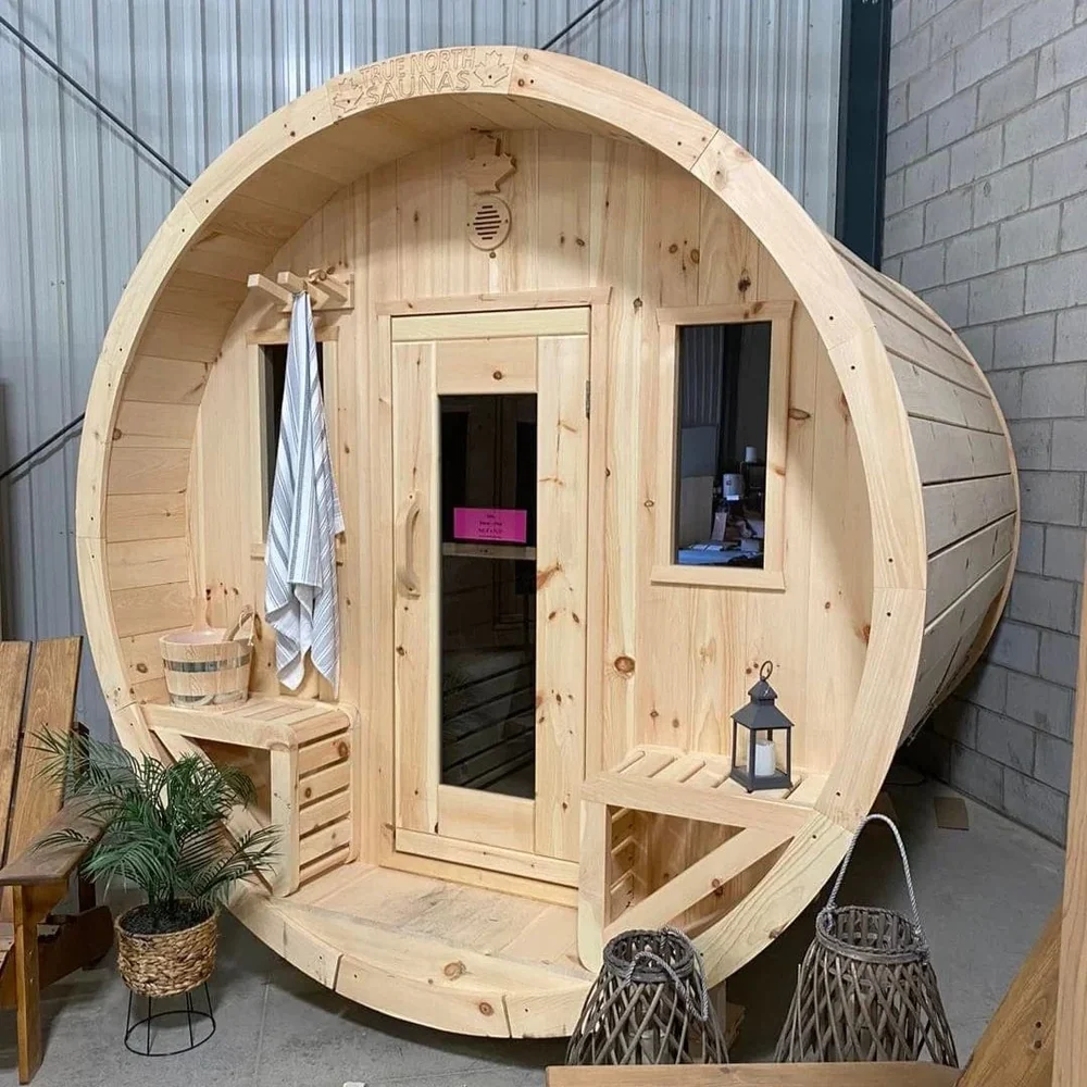 True North 4-6 Person 8' Long Outdoor Traditional Barrel Sauna True North 4-6 Person 8' Long Outdoor Traditional Barrel Sauna - Image 10
