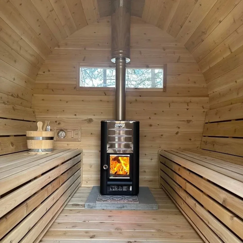True North 4-6 Person 8' Long Outdoor Traditional Barrel Sauna True North 4-6 Person 8' Long Outdoor Traditional Barrel Sauna - Image 5