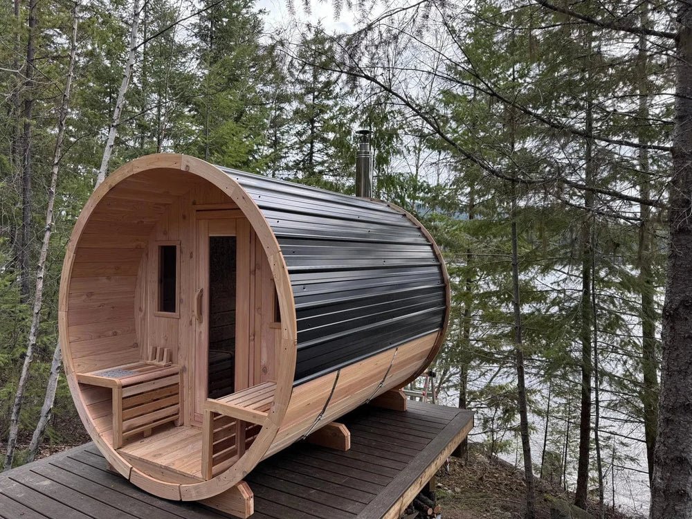 True North 4-6 Person 8' Long Outdoor Traditional Barrel Sauna True North 4-6 Person 8' Long Outdoor Traditional Barrel Sauna - Image 9