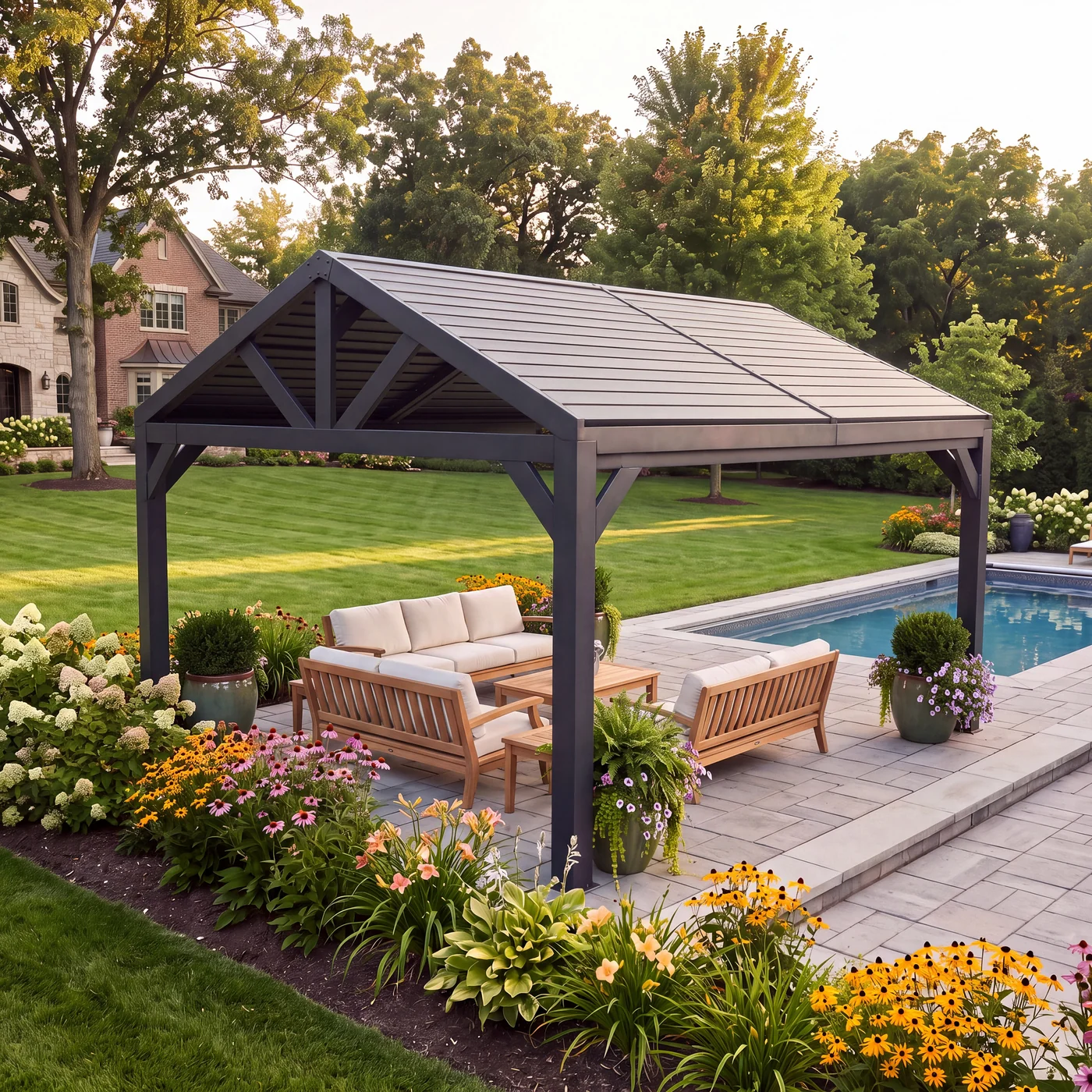 16x14 Ridgeline Steel Louvered Pergola 16x14 Ridgeline Steel Louvered Pergola
