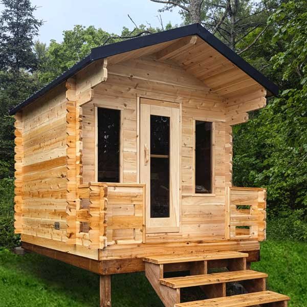 Dundalk CT Georgian 6 Person Outdoor Sauna with Porch Dundalk CT Georgian 6 Person Outdoor Sauna with Porch
