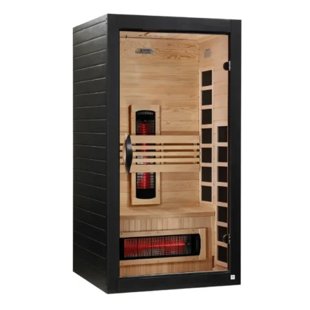 Saunas For Sale Near Me Dynamic Santorini 1-2 Person Full Spectrum Near Zero EMF FAR Infrared Sauna