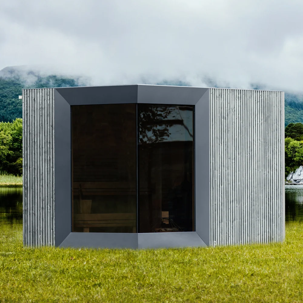Genevas Zermatt Pre-Assembled Outdoor Sauna Cabin with Changeroom Genevas Zermatt Pre-Assembled Outdoor Sauna Cabin with Changeroom