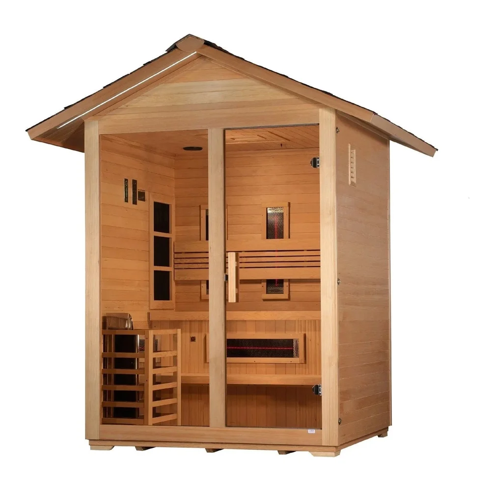 Golden Designs Carinthia 3 Person Hybrid Outdoor Sauna Golden Designs Carinthia 3 Person Hybrid Outdoor Sauna