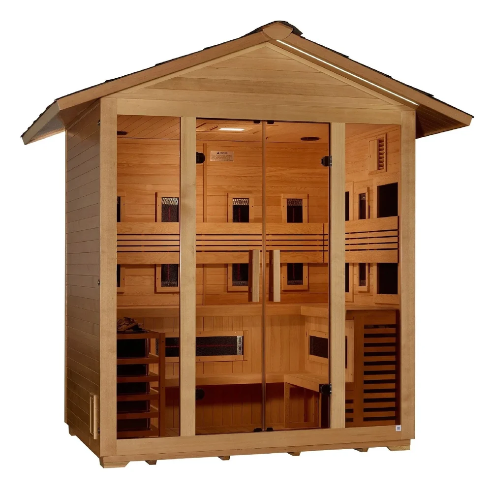 Golden Designs Gargellen 5 Person Hybrid Outdoor Sauna Golden Designs Gargellen 5 Person Hybrid Outdoor Sauna