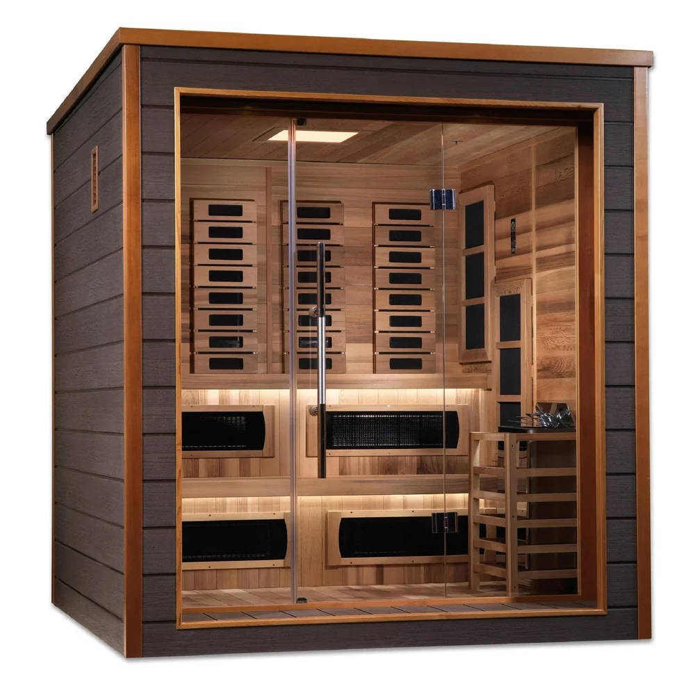 Golden Designs Karlstad 6 Person Hybrid Outdoor Sauna Golden Designs Karlstad 6 Person Hybrid Outdoor Sauna