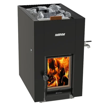 Saunas For Sale Near Me Harvia Linear 22 Greenflame Black Wood Burning Sauna Stove with Water Tank