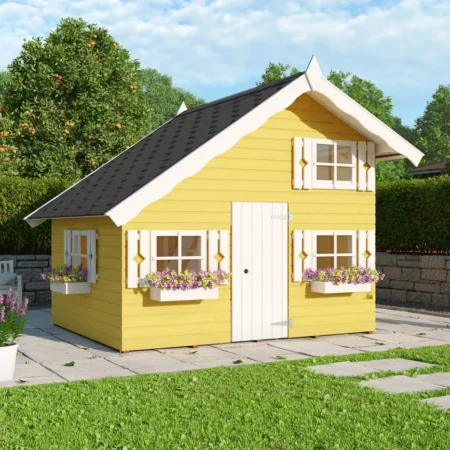 Rascal Indoor Outdoor Wooden Playhouse with Loft By Palmako