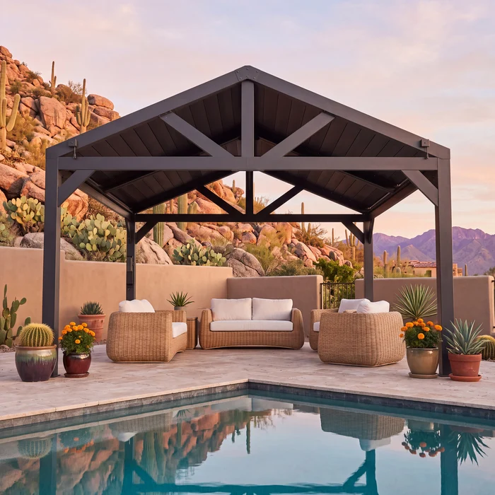 14x14 Ridgeline Steel Louvered Pergola 14x14 Ridgeline Steel Louvered Pergola - Image 9