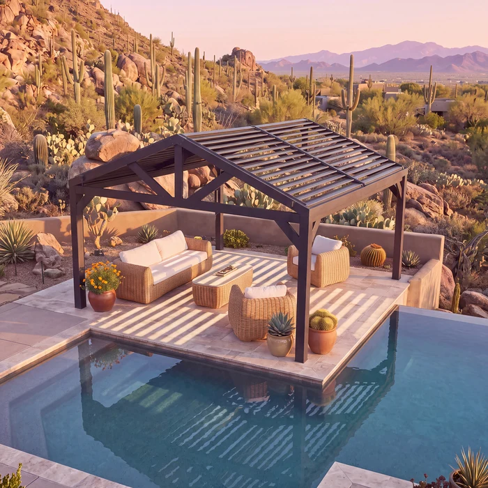 14x14 Ridgeline Steel Louvered Pergola 14x14 Ridgeline Steel Louvered Pergola - Image 8