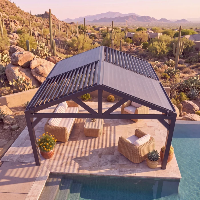 14x14 Ridgeline Steel Louvered Pergola 14x14 Ridgeline Steel Louvered Pergola - Image 10