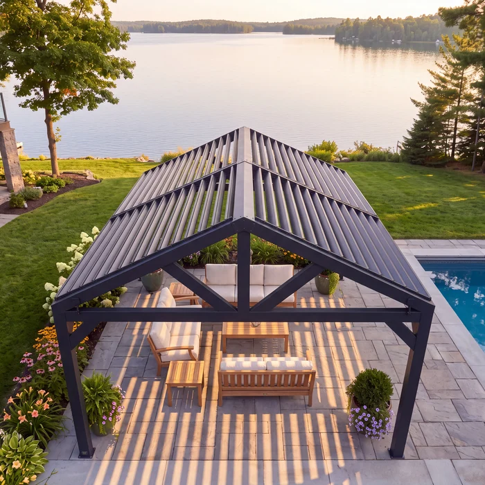 16x14 Ridgeline Steel Louvered Pergola 16x14 Ridgeline Steel Louvered Pergola - Image 10
