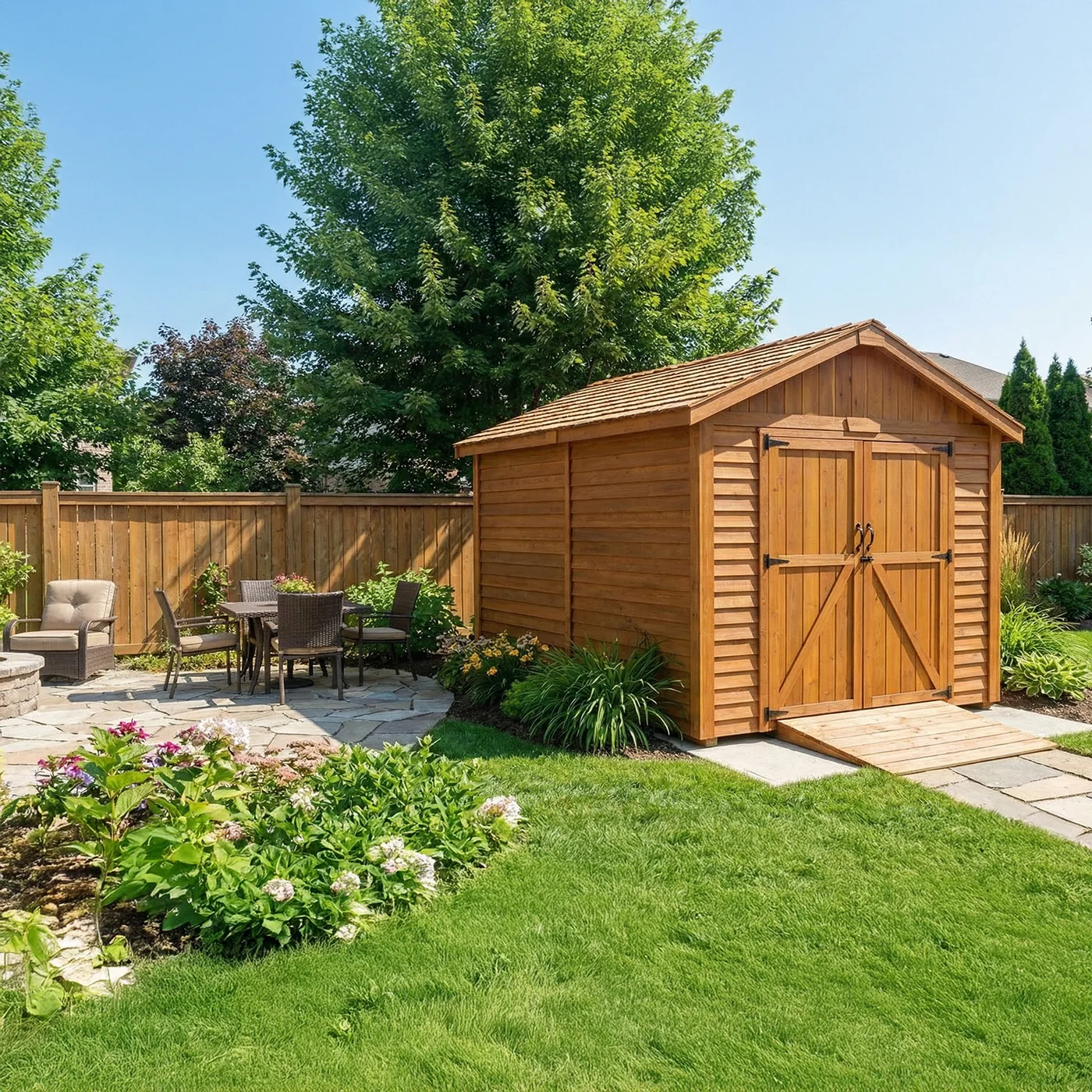 OLT 8x12 Cedar Double Door Storage Shed With Window OLT 8x12 Cedar Double Door Storage Shed With Window - Image 6