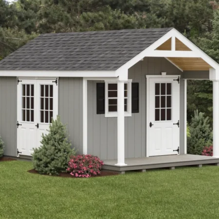Woodsman Garden Shed with Covered Deck and loft