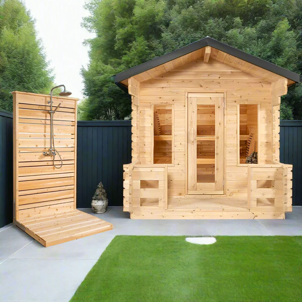 Dundalk CT Georgian 6 Person Outdoor Sauna with Porch Dundalk CT Georgian 6 Person Outdoor Sauna with Porch - Image 3
