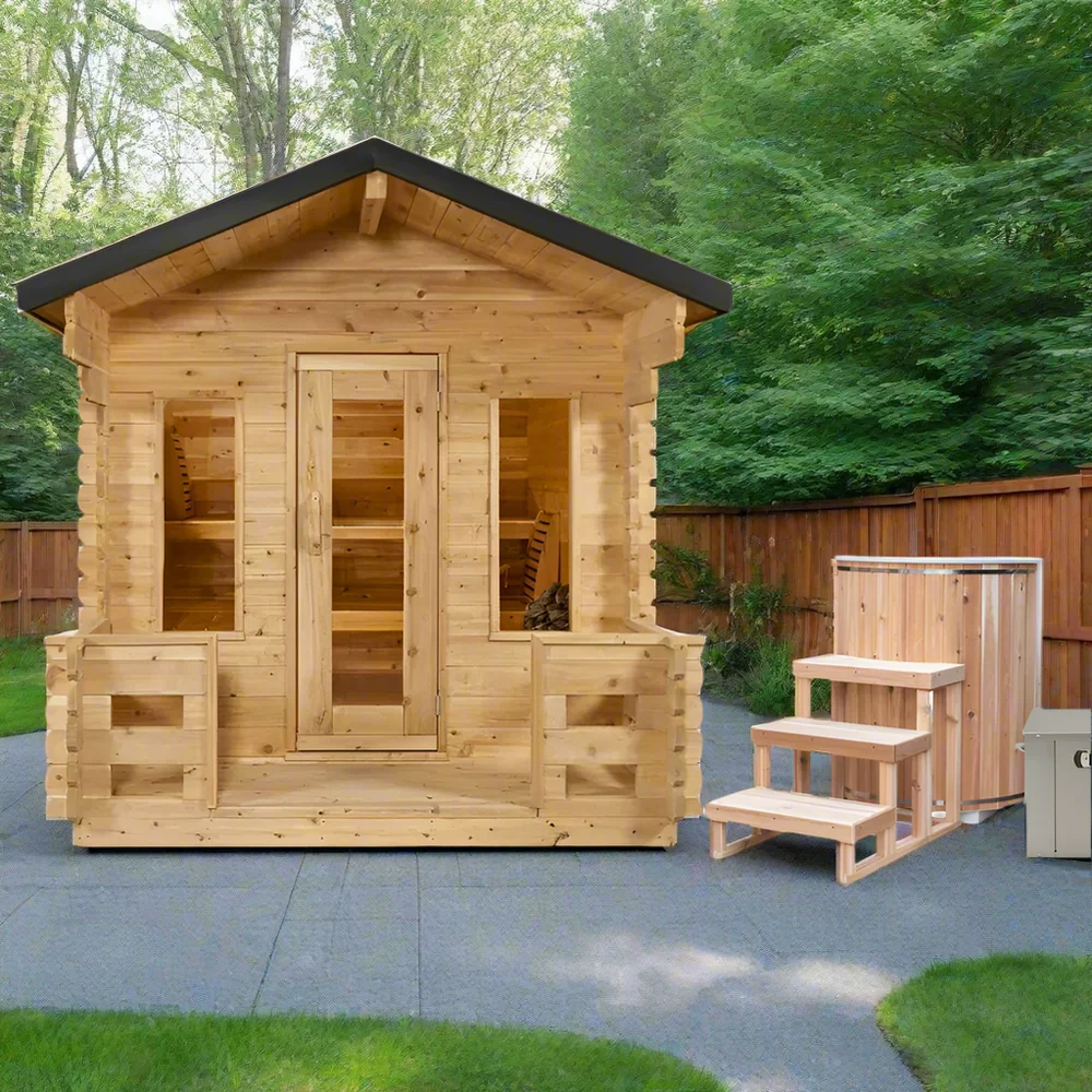 Dundalk CT Georgian 6 Person Outdoor Sauna with Porch Dundalk CT Georgian 6 Person Outdoor Sauna with Porch - Image 2