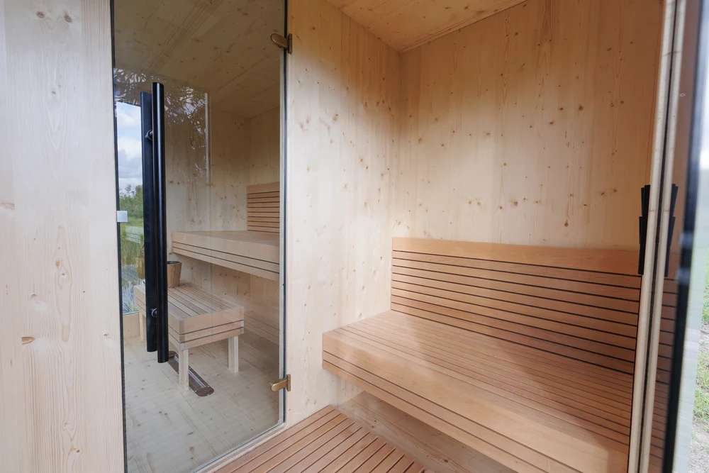 Genevas Zermatt Pre-Assembled Outdoor Sauna Cabin with Changeroom Genevas Zermatt Pre-Assembled Outdoor Sauna Cabin with Changeroom - Image 5