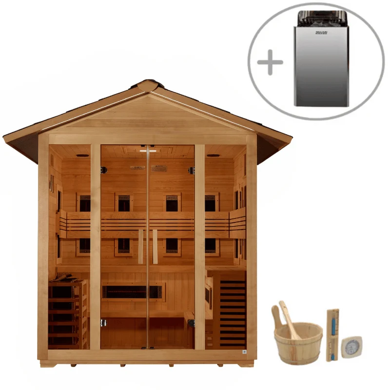 Golden Designs Gargellen 5 Person Hybrid Outdoor Sauna Golden Designs Gargellen 5 Person Hybrid Outdoor Sauna - Image 2