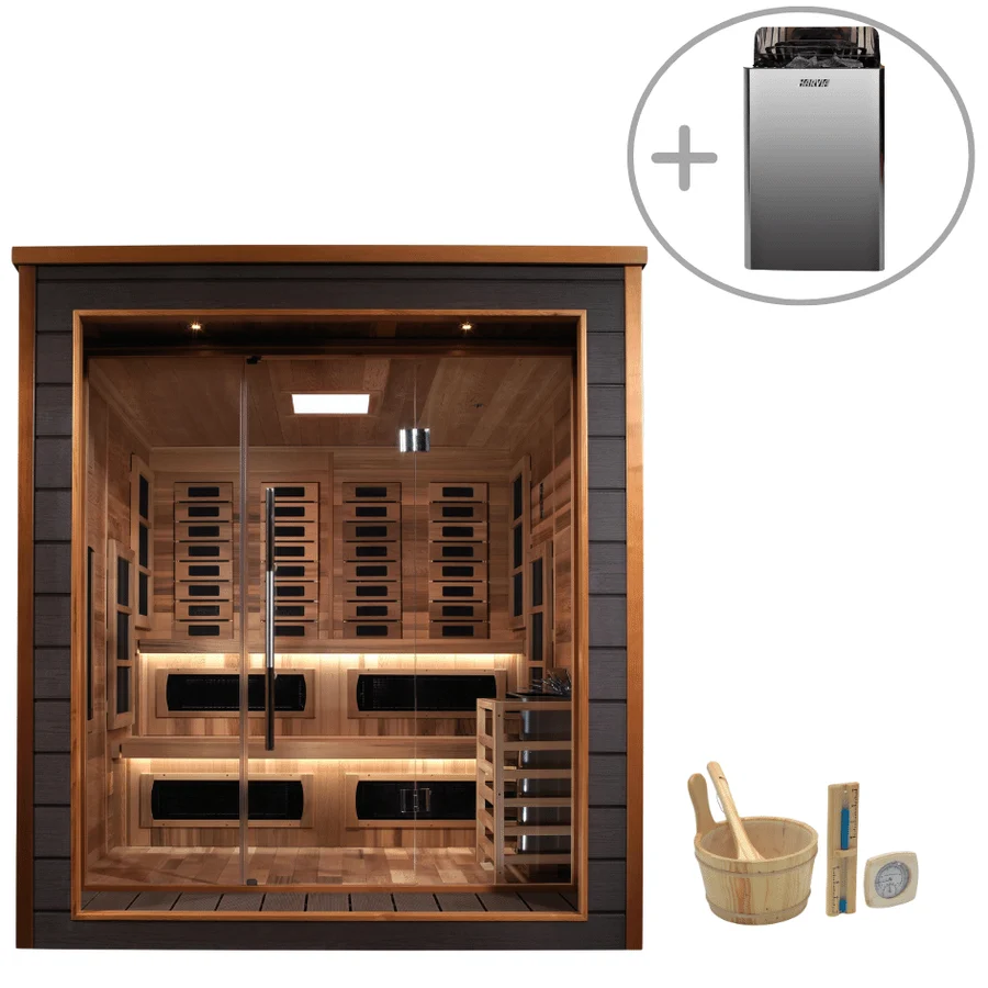 Golden Designs Karlstad 6 Person Hybrid Outdoor Sauna Golden Designs Karlstad 6 Person Hybrid Outdoor Sauna - Image 2