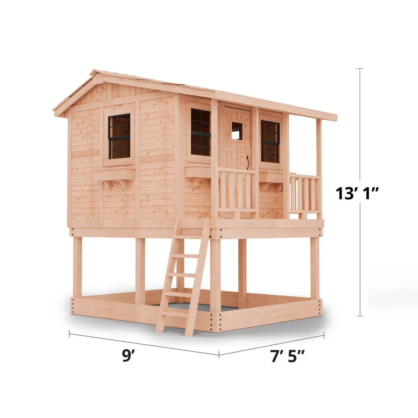 Cedar Cabin Playhouse Elevated with integrated sandbox by OLT Cedar Cabin Playhouse Elevated with integrated sandbox by OLT - Image 8