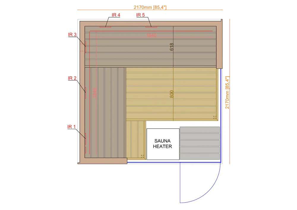 ThermaSol Astra Indoor Sauna Cabin ThermaSol Astra Indoor Sauna Cabin - Image 2